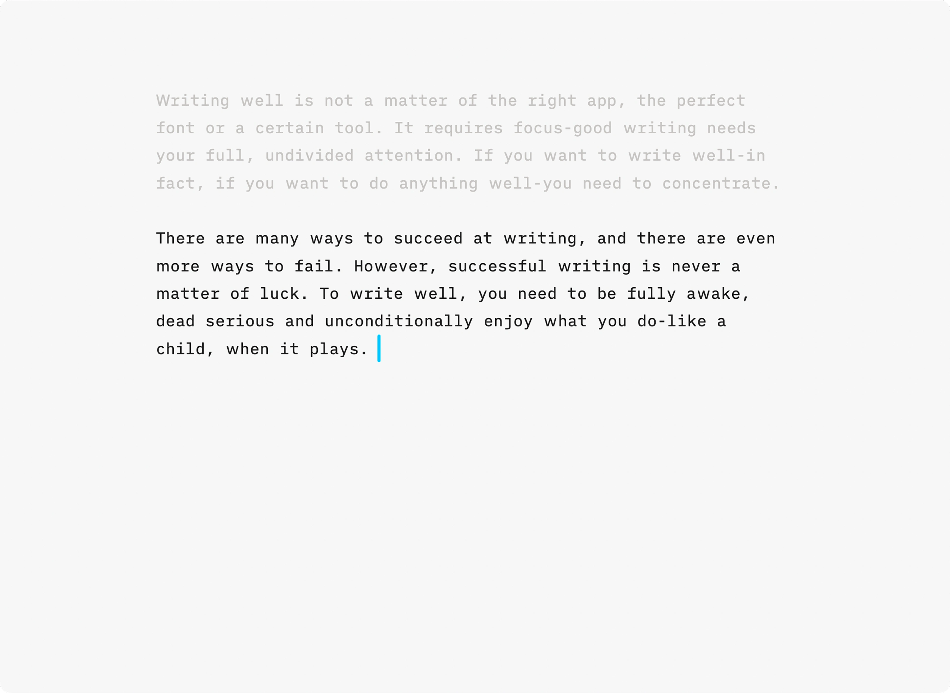 iA Writer highlighting the current sentence in Focus Mode